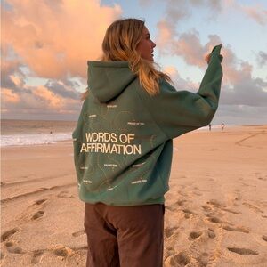 DANDY "Words of Affirmation" Oversized Lux Hoodie in Green